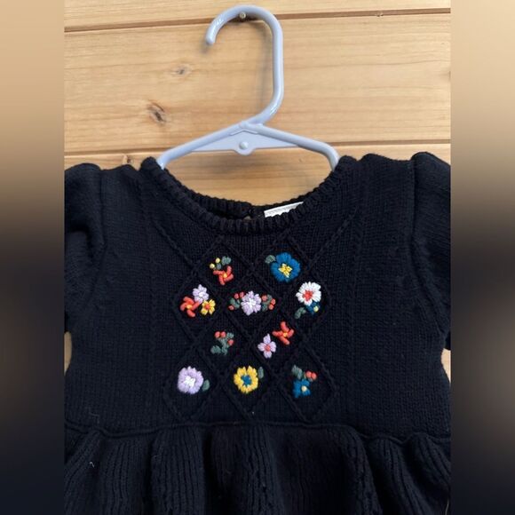 Hanna Andersson Size 70/6-12 Months Embroidered Floral Ruffle Skirt Dress - Picture 7 of 13